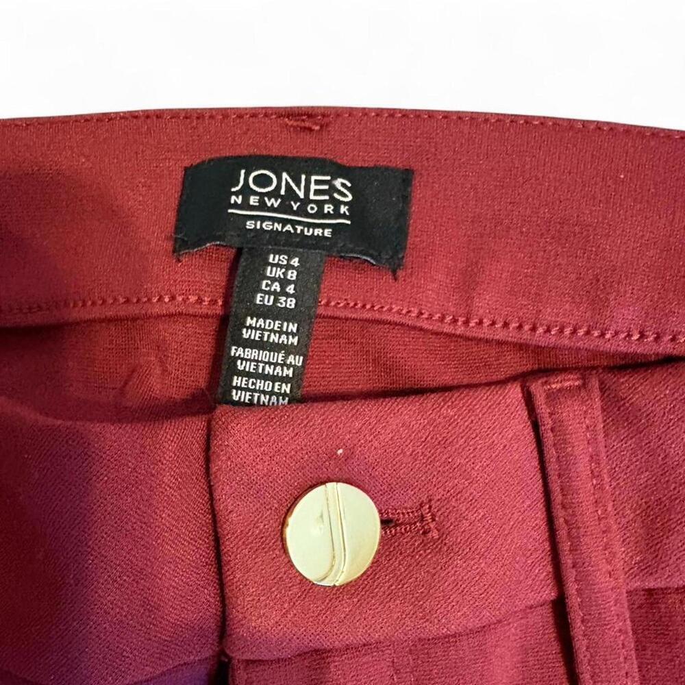 Jones New York burgundy high-waisted skinny pants Size 4 NEW - Picture 5 of 7